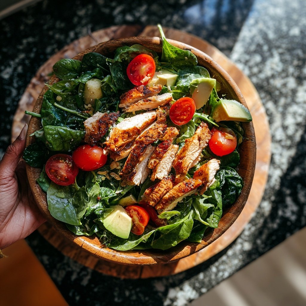 Healthy Chicken Spinach Salad