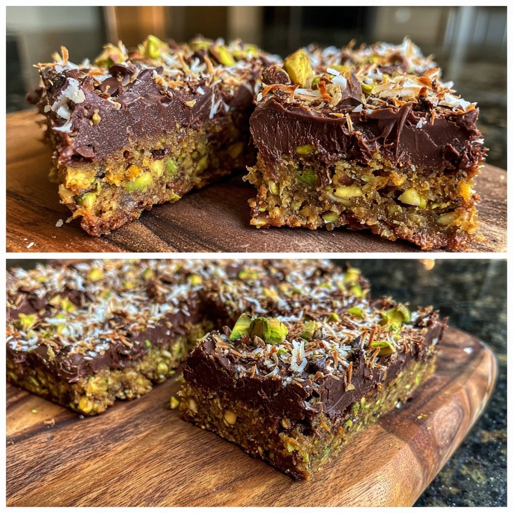 Chocolate Pistachio Coconut Bars