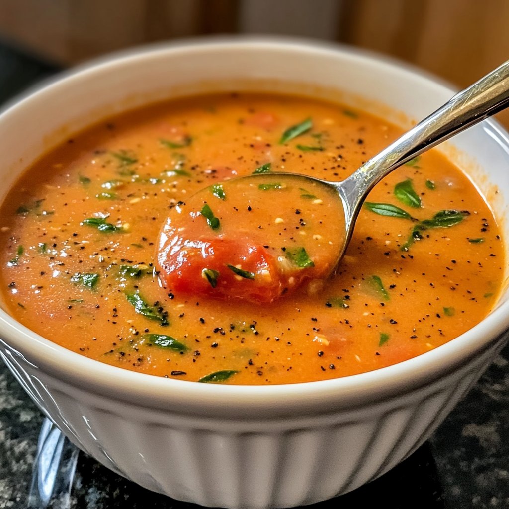 Healthy Crockpot Tomato Basil Soup