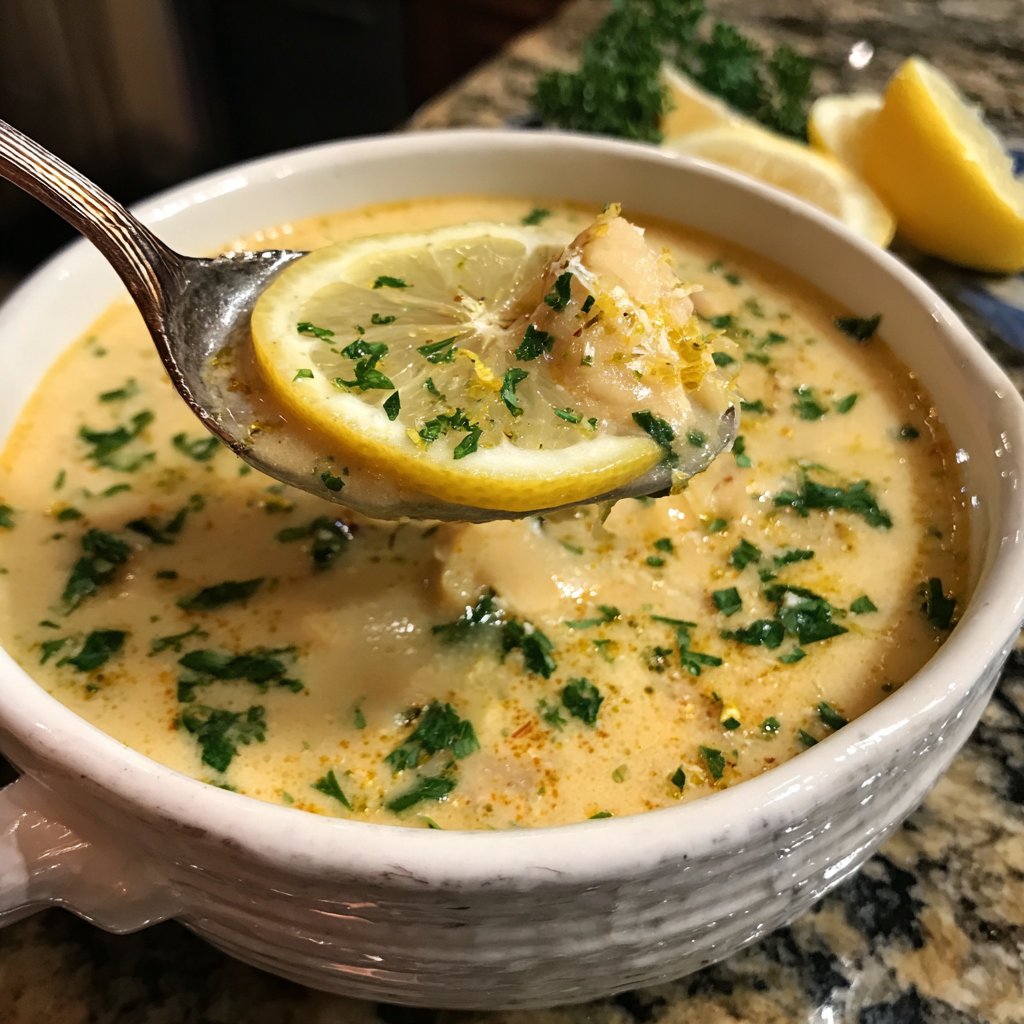 Creamy Lemon White Bean Soup Bowl