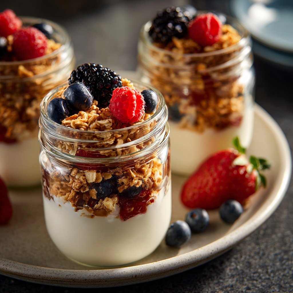 Berry Yogurt Breakfast Oat Jars