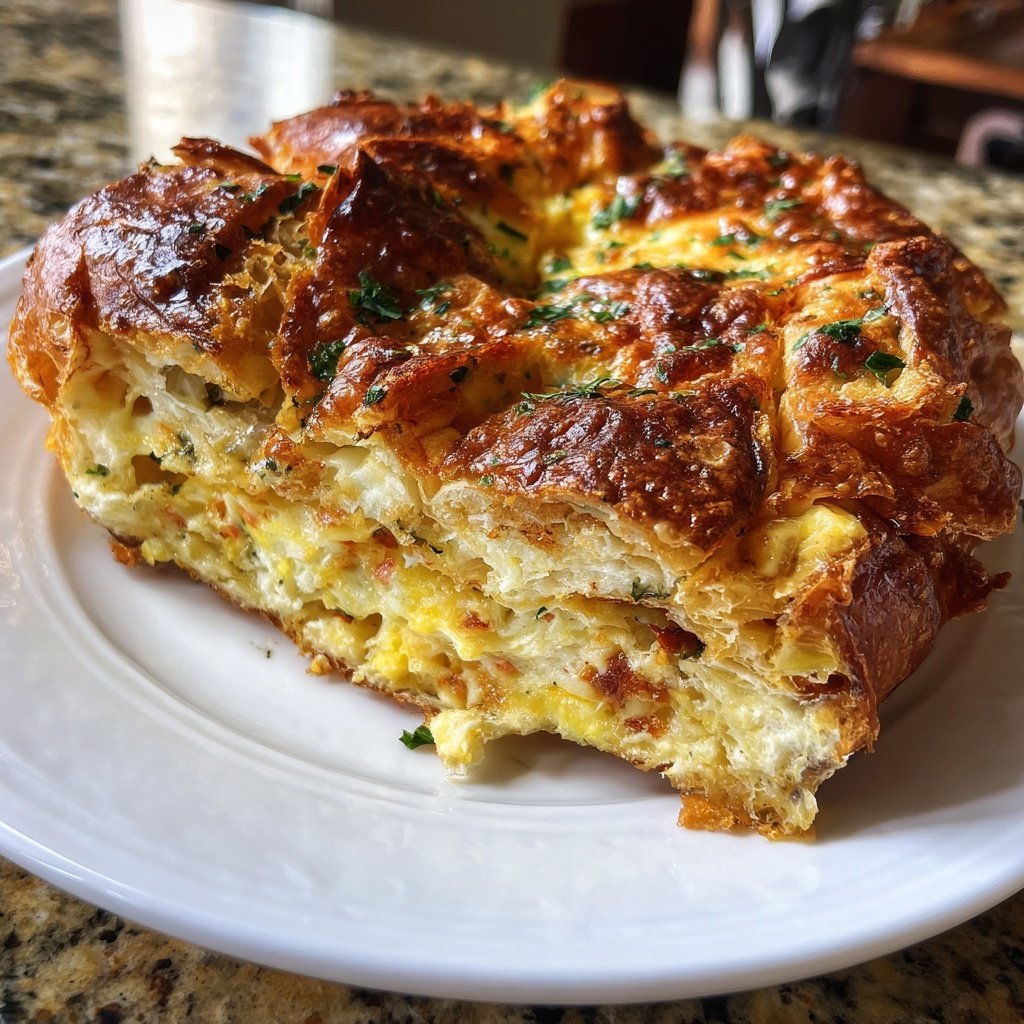 Breakfast Croissant Casserole