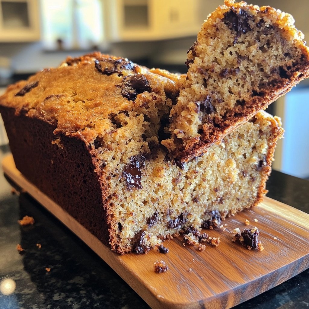 Banana Bread with Dark Chocolate Chunks Recipe