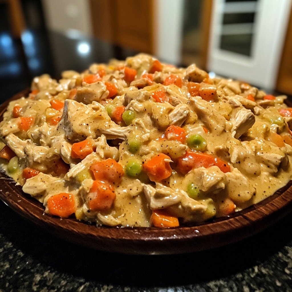 Spicy Crockpot Chicken Pot Pie Filling