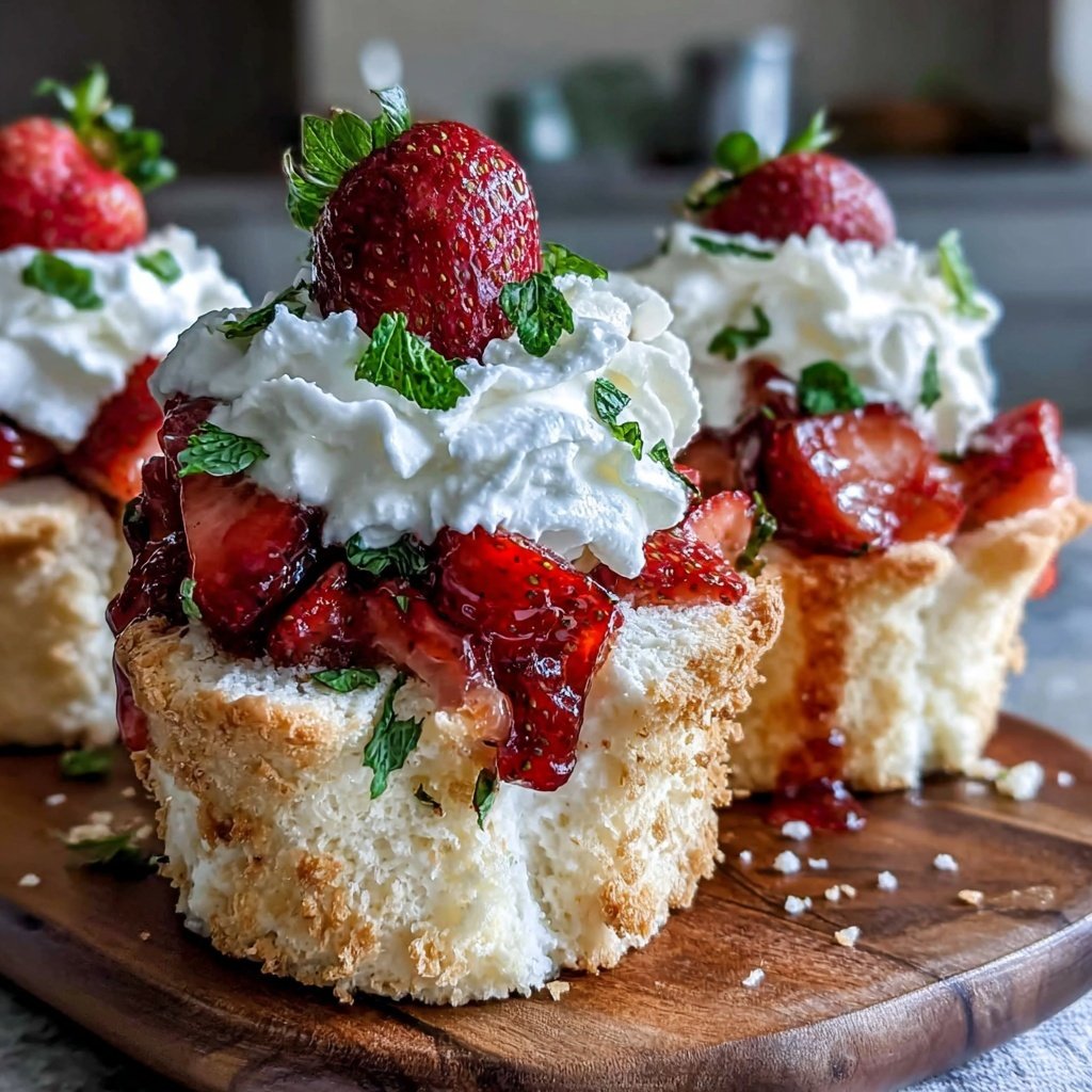 Strawberry Angel Food Shortcake Cups