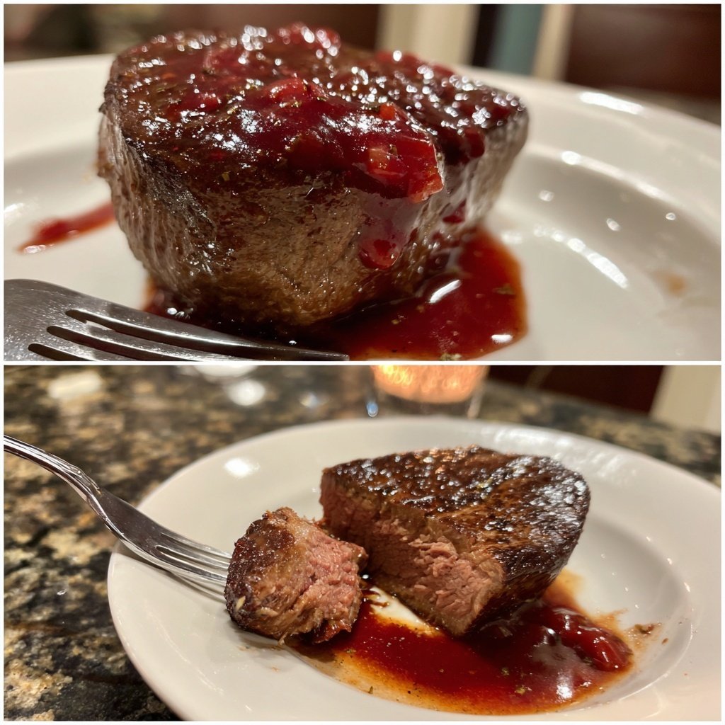 Romantic Filet Mignon with Red Wine Sauce