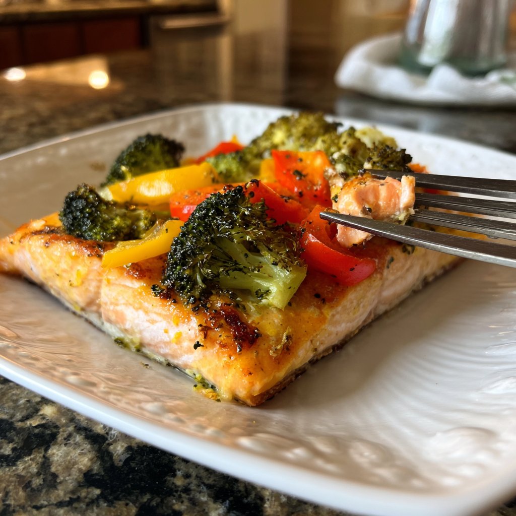 Healthy Dinner Baked Salmon with Veggies