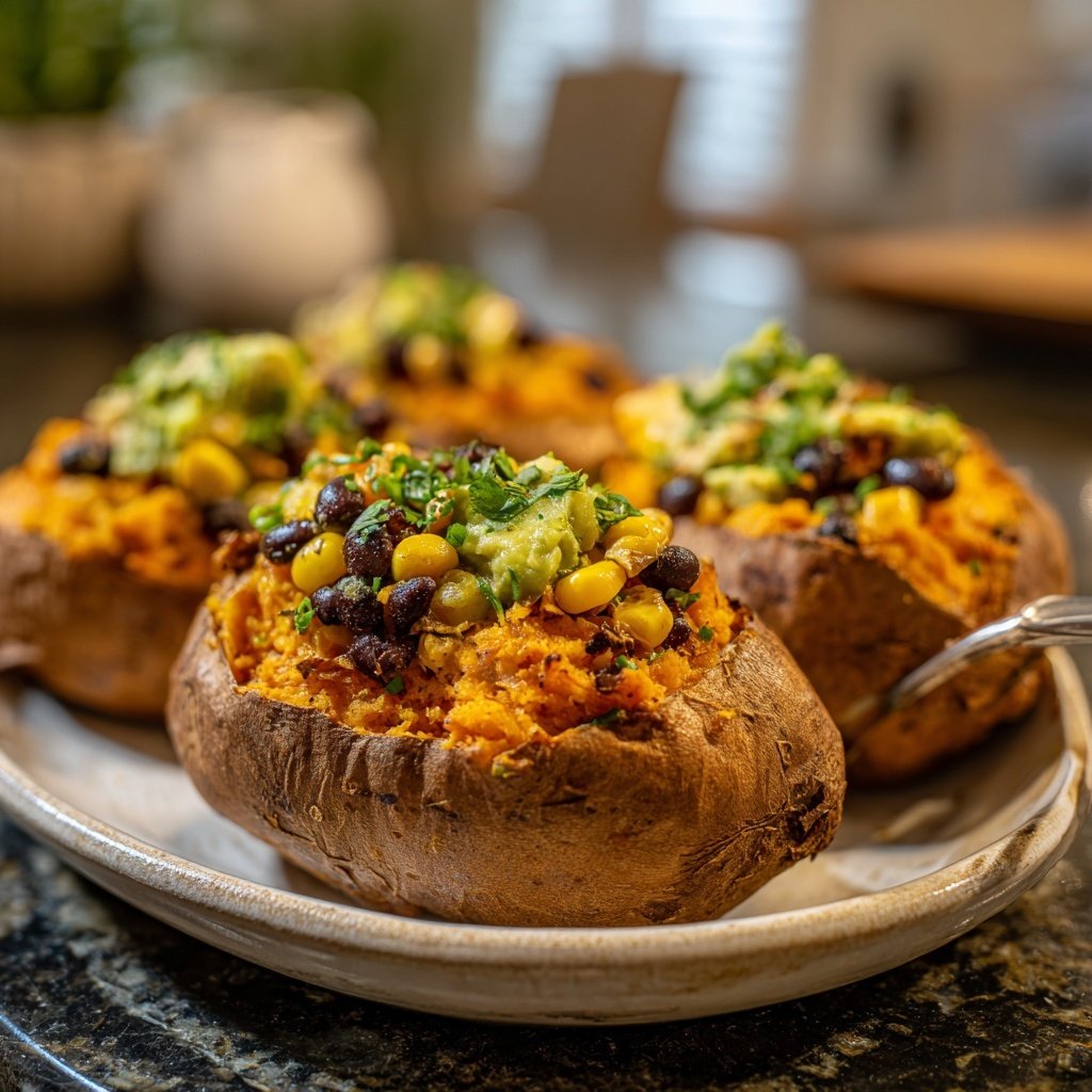 Healthy Dinner Stuffed Sweet Potatoes