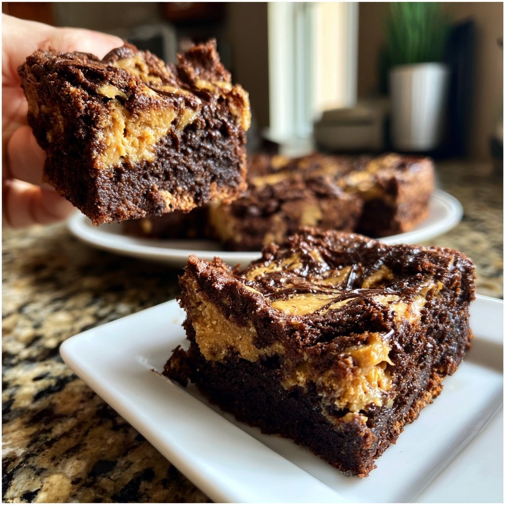 Cottage Cheese Brownies with Almond Butter