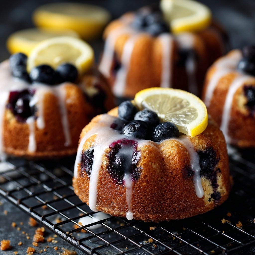 Lemon Blueberry Mini Bundt Cakes