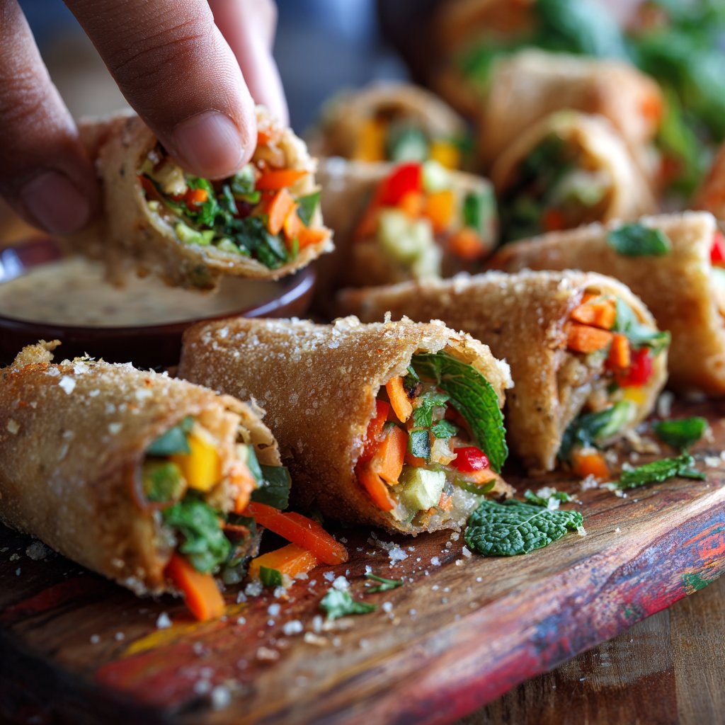 Super Bowl Veggie Spring Rolls
