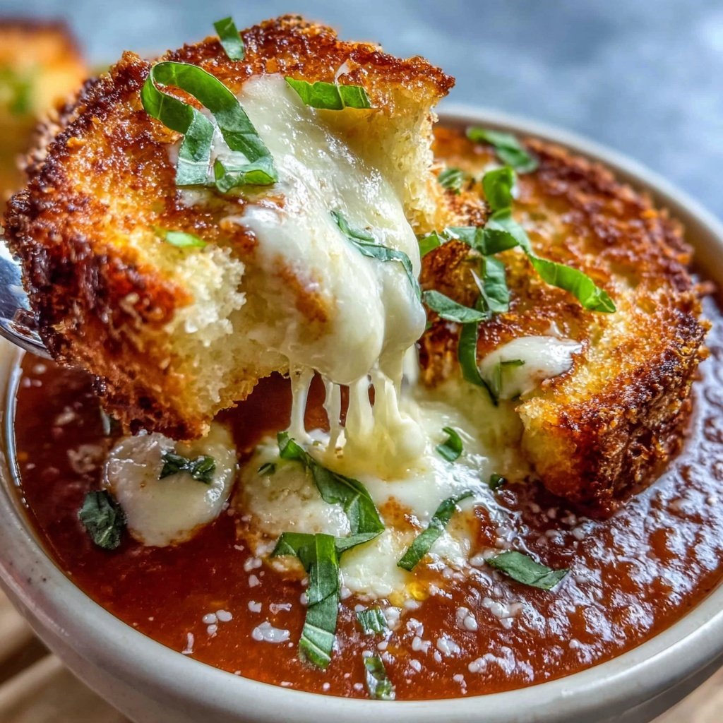 Cozy Tomato Basil Soup With Grilled Cheese